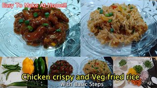 Chicken crispy & Veg fried rice RECIPE | 11:55 AM